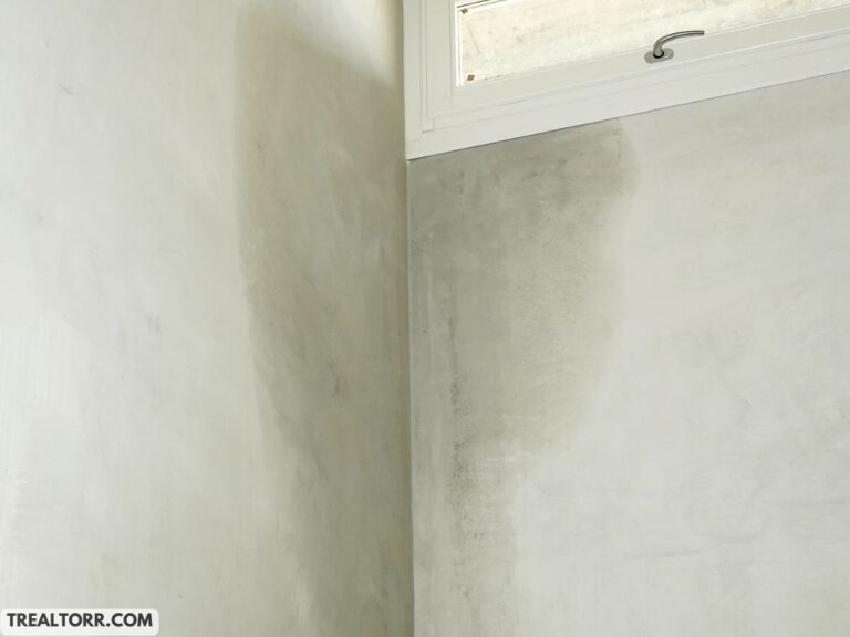 Water damage on interior walls