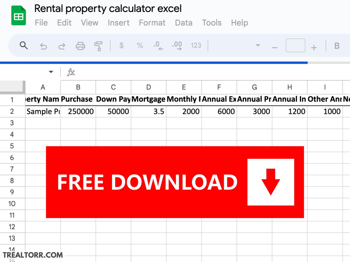 Rental Property Calculator Excel