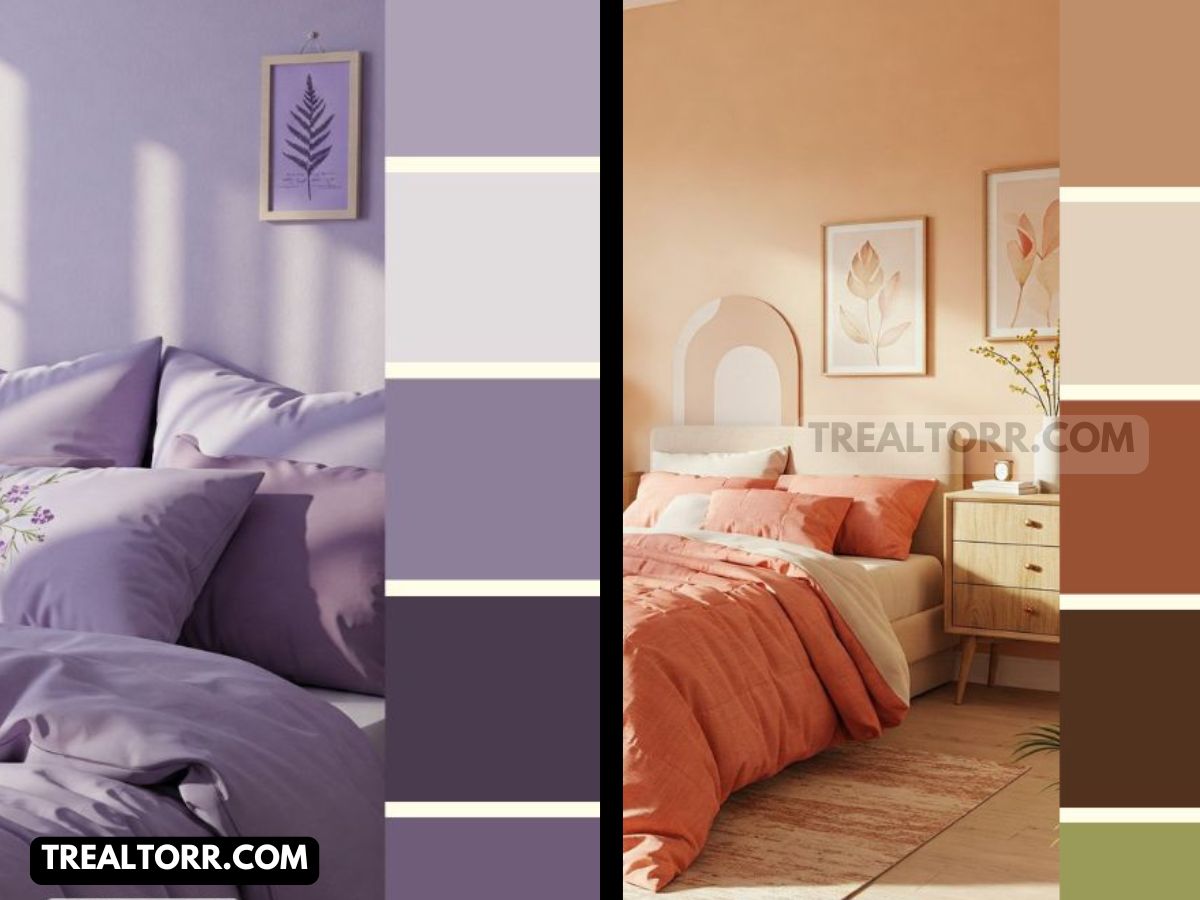 7 Pastel Color Palette Ideas to Create a Soft, Dreamy Bedroom oramge purple bedroom home decor