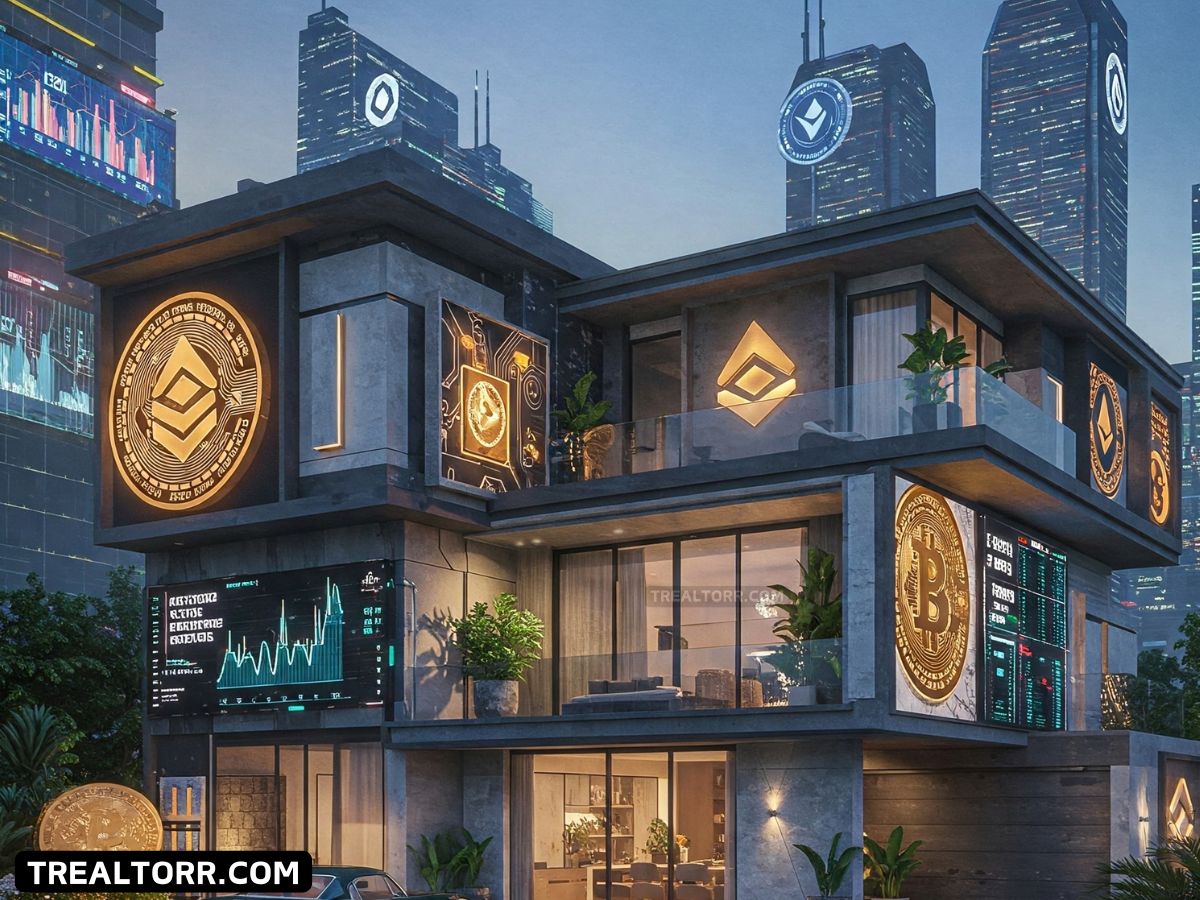 How do smart contracts work in crypto real estate transactions?