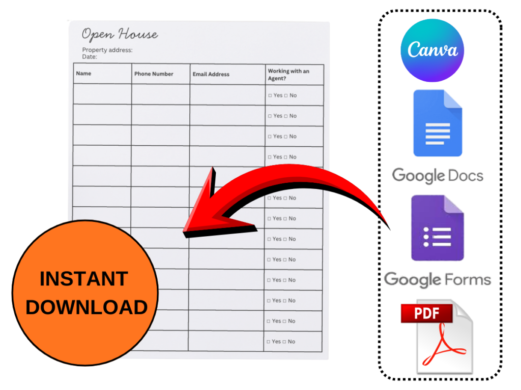 Open House Sign In Sheet