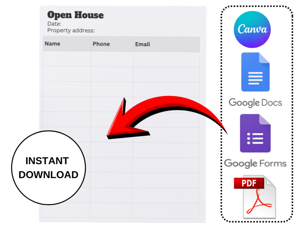 Open House Sign In Sheet